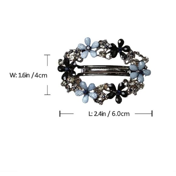3pcs Women Hair Barrettes Crystal Rhinestones Flowers Hair Clips Elegant Style main image 6